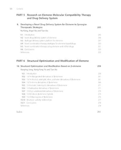 目录－Elemene Antitumor Drugs, Molecular Compatibility Theory and its Applications in New Drug Development and Clinical Practice_9780443132483-3_页面_4